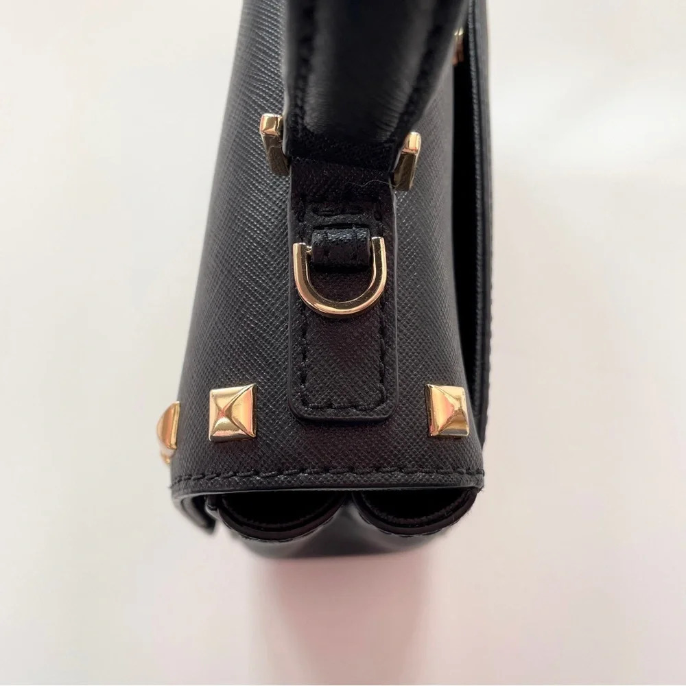 Michael Kors Black Saffiano Women's Sandrine Stud Small Leather Mini Bag - Picture 8 of 15